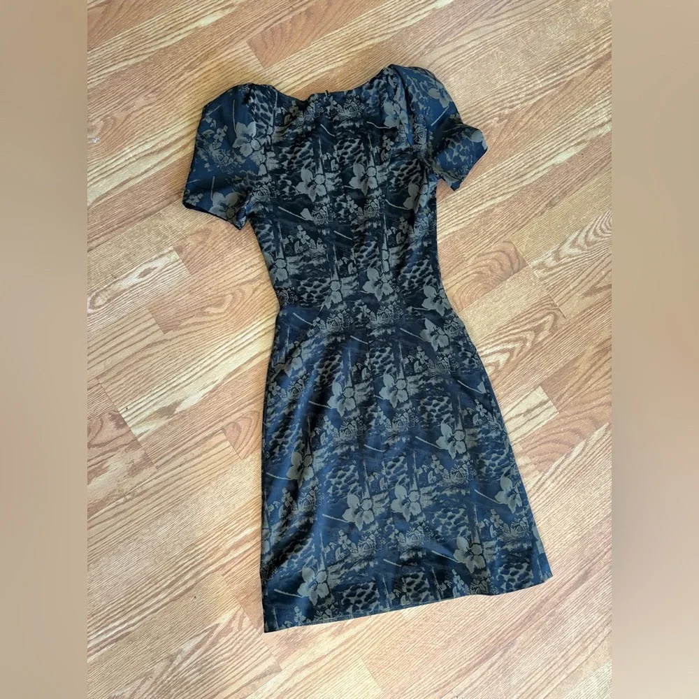 ZAC POSEN Black Floral Jacquard Dress (Fits XS) - Picture 7 of 8